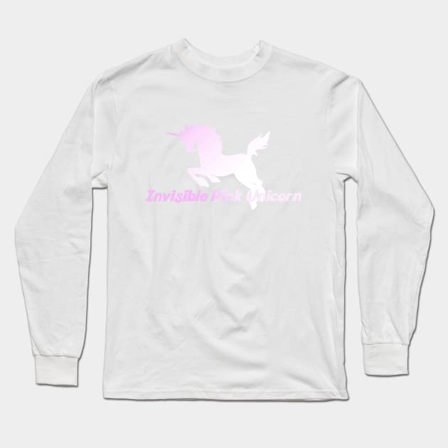 Invisible pink unicorn in the sky Long Sleeve T-Shirt by bubbsnugg